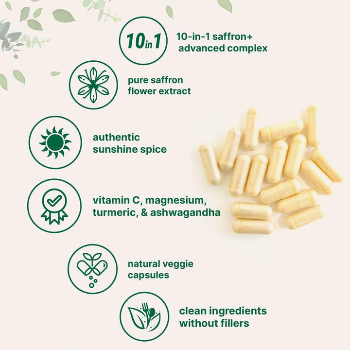 Laveria® Saffron+ Advanced Supplements, 60 Veggie Capsules